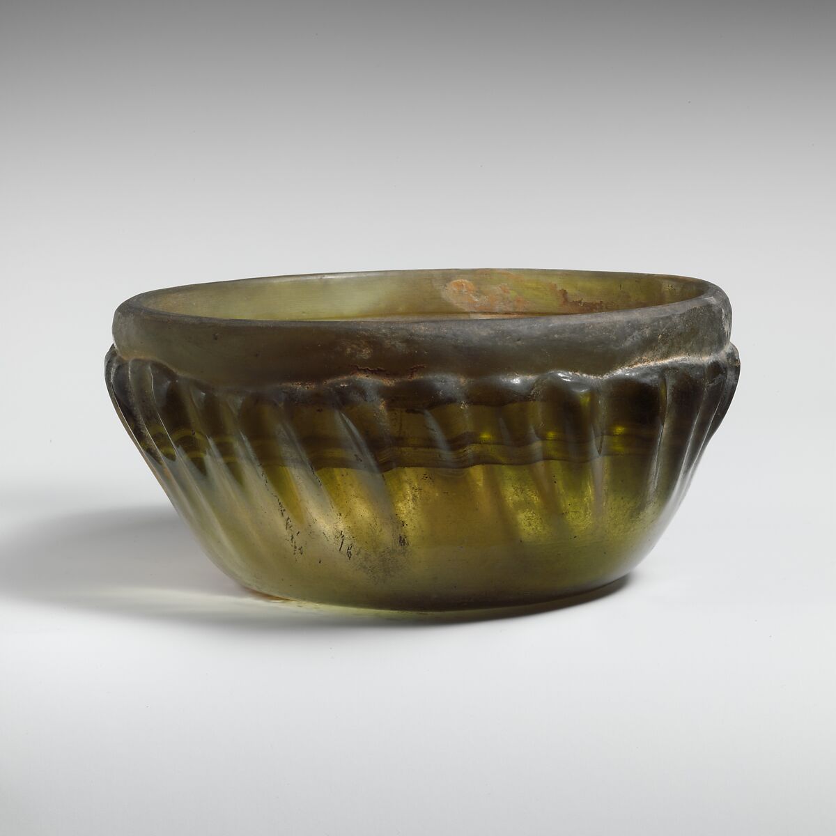 Glass ribbed bowl, Glass, Greek, Eastern Mediterranean 