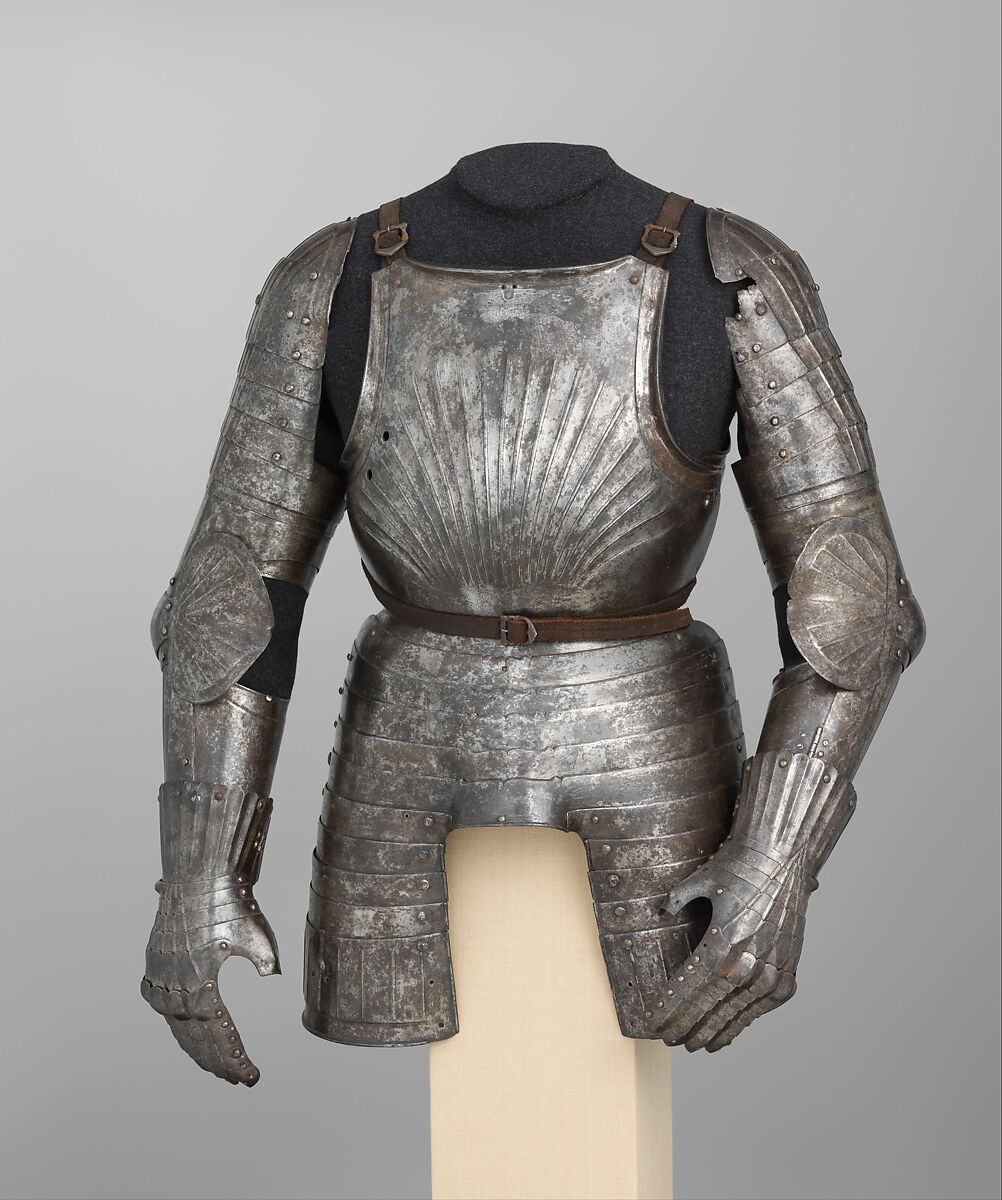 Elements of a Light-Cavalry Armor, Christian Schreiner the Younger  Austrian, Steel, leather, Austrian, Innsbruck or Mühlau