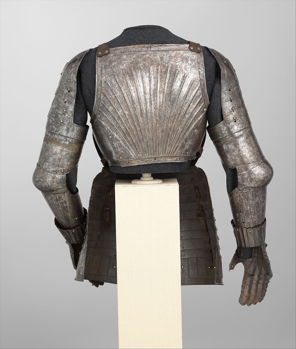 Elements of a Light-Cavalry Armor, Christian Schreiner the Younger (Austrian, Mühlau, recorded 1499–1528), Steel, leather, Austrian, Innsbruck or Mühlau