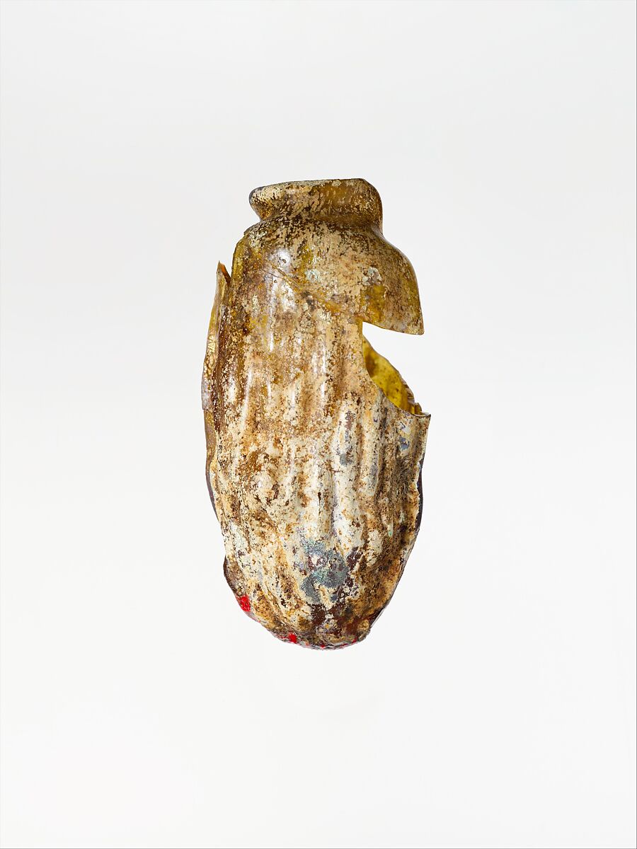 Glass bottle shaped like a date, Glass, Roman 