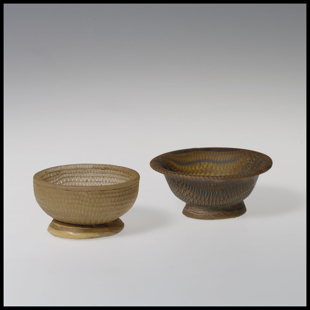 Glass network mosaic bowl with base ring, Glass, Greek, Eastern Mediterranean