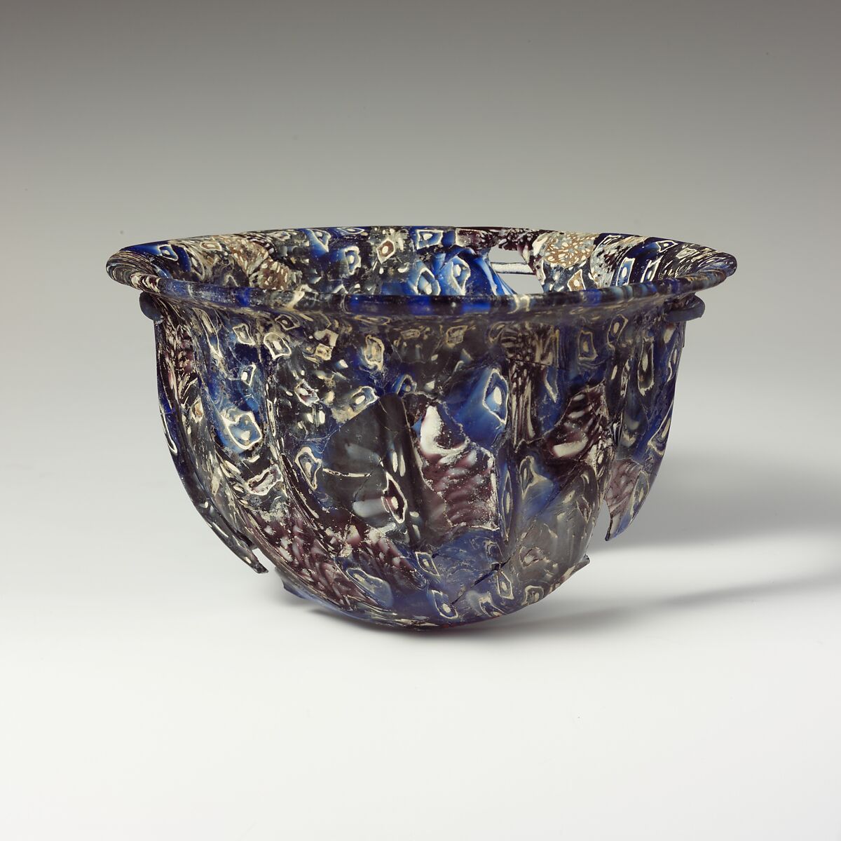 Ribbed bowl resembling the mold-made bowls common before the invention of  glassblowing