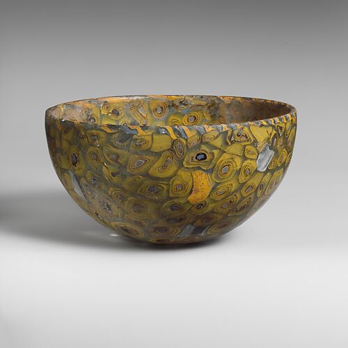 Glass mosaic hemispherical bowl