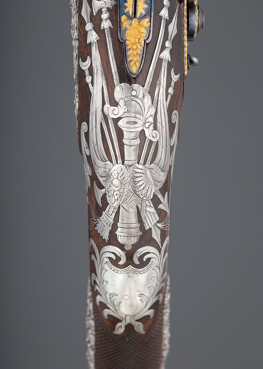 Pair of Flintlock Pistols, Samuel Brunn (British, London, recorded 1795–1820), Steel, wood (walnut, rosewood), silver, gold, British, London