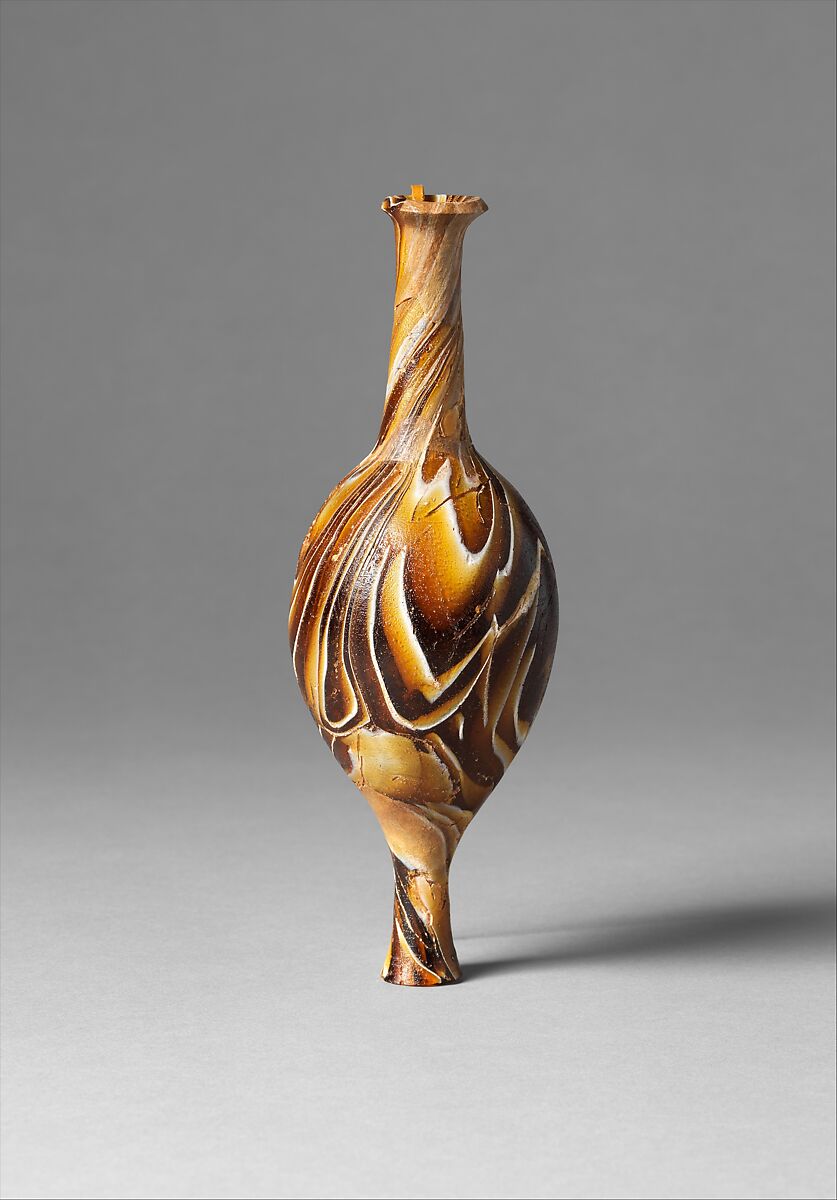 Glass mosaic perfume bottle (unguentarium), Glass, Greek, Eastern Mediterranean 