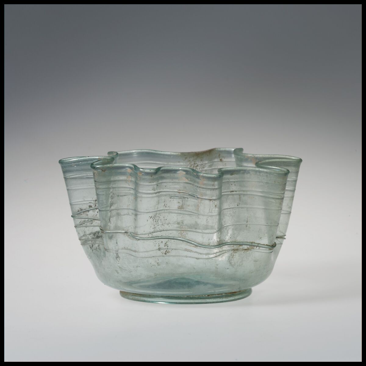 Glass handkerchief bowl, Glass, Roman 