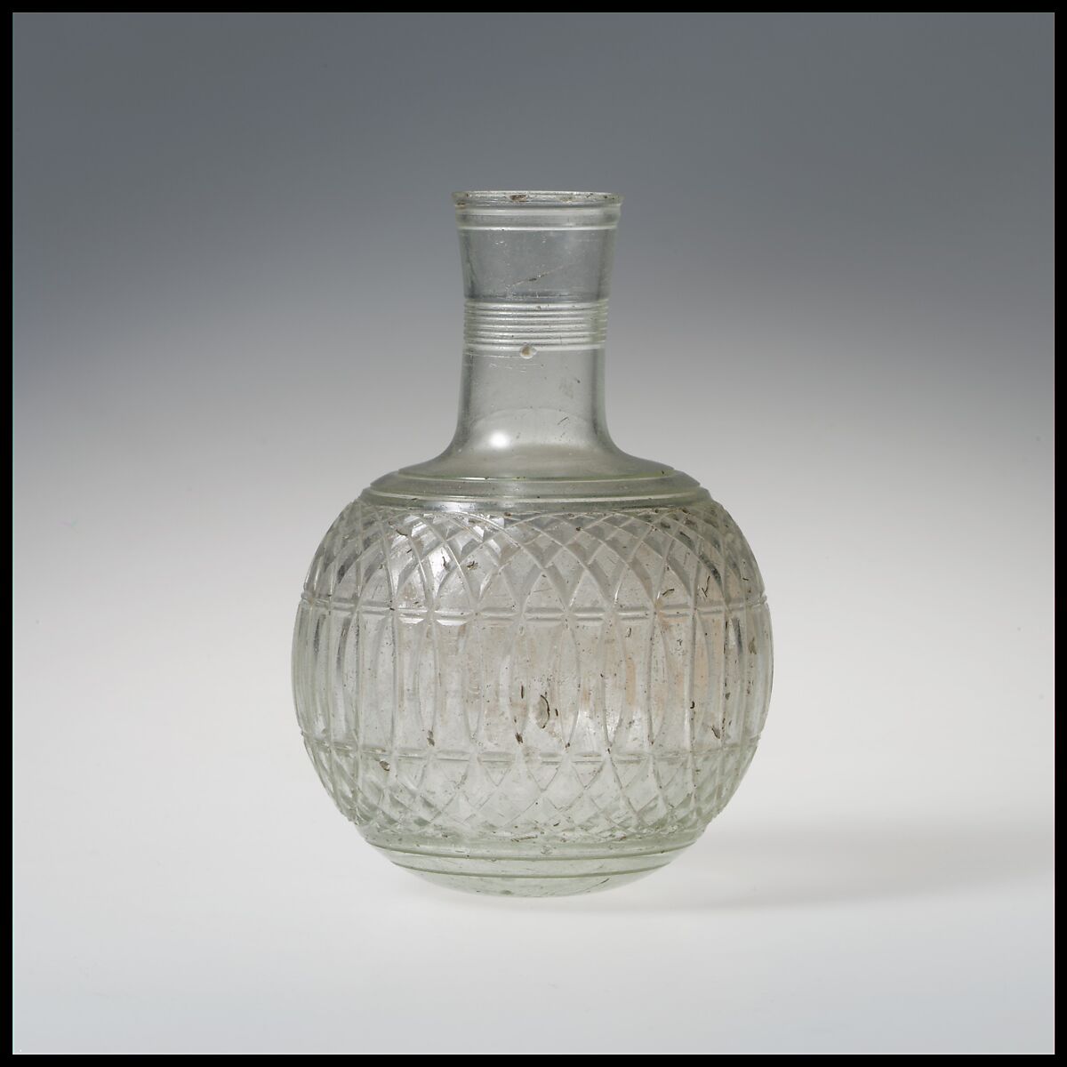 Glass globular bottle, Glass, Roman 