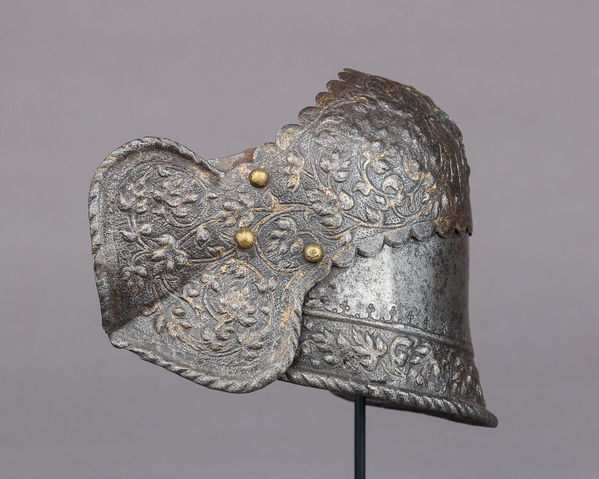 Right Poleyn (Knee Defense) from an Armor of Claude Gouffier (1501–1570), Steel, copper alloy, gold, French