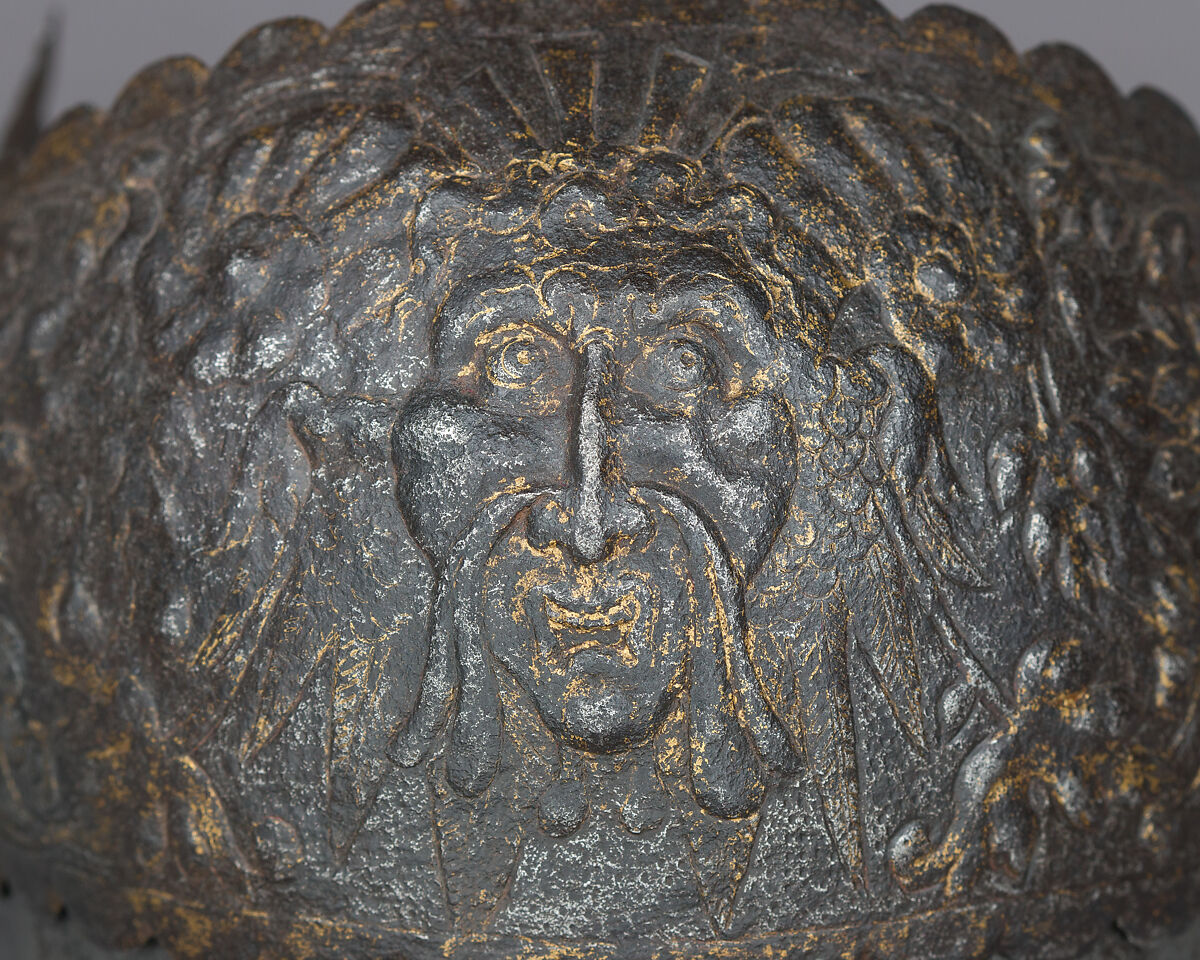 Right Poleyn (Knee Defense) from an Armor of Claude Gouffier (1501–1570), Steel, copper alloy, gold, French