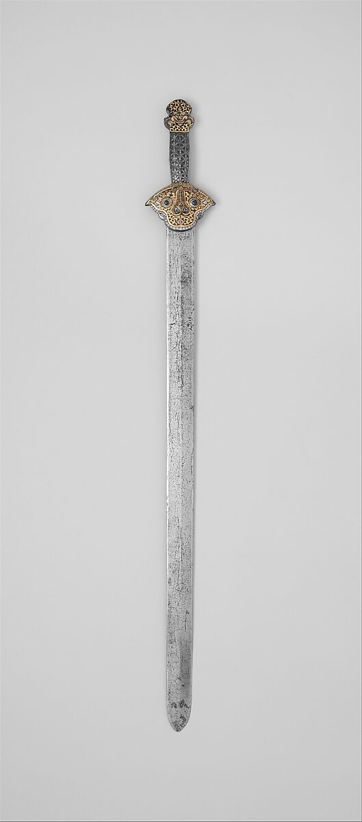 Sword (Ral gri), Iron, steel, gold, silver, Tibetan or Chinese