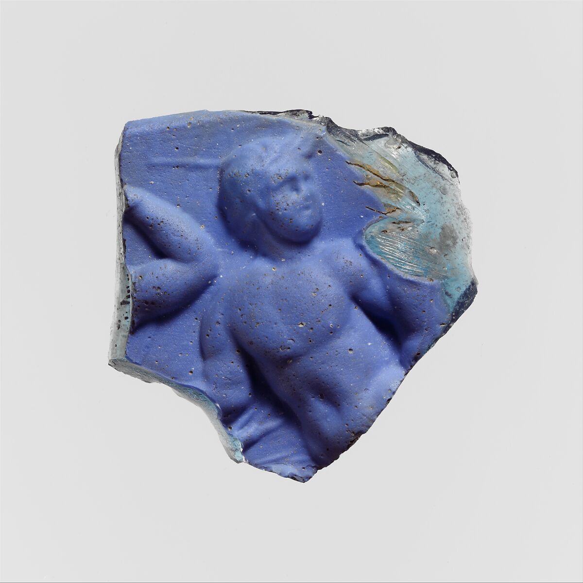 Glass plaque fragment, Glass, Roman 