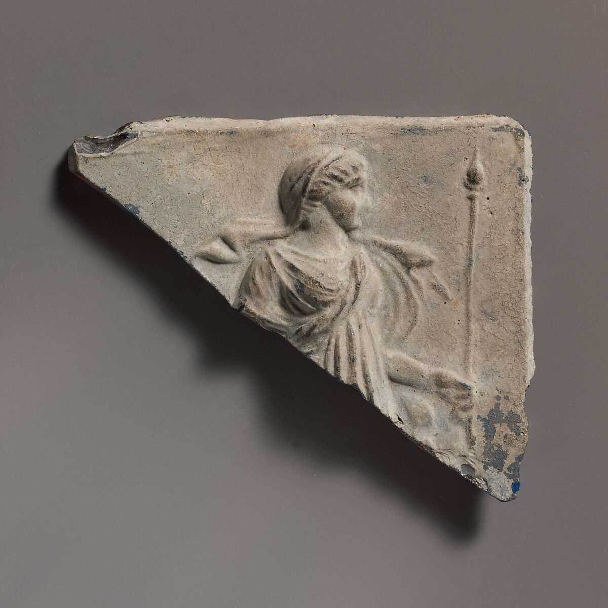 Glass plaque fragment, Glass, Roman 