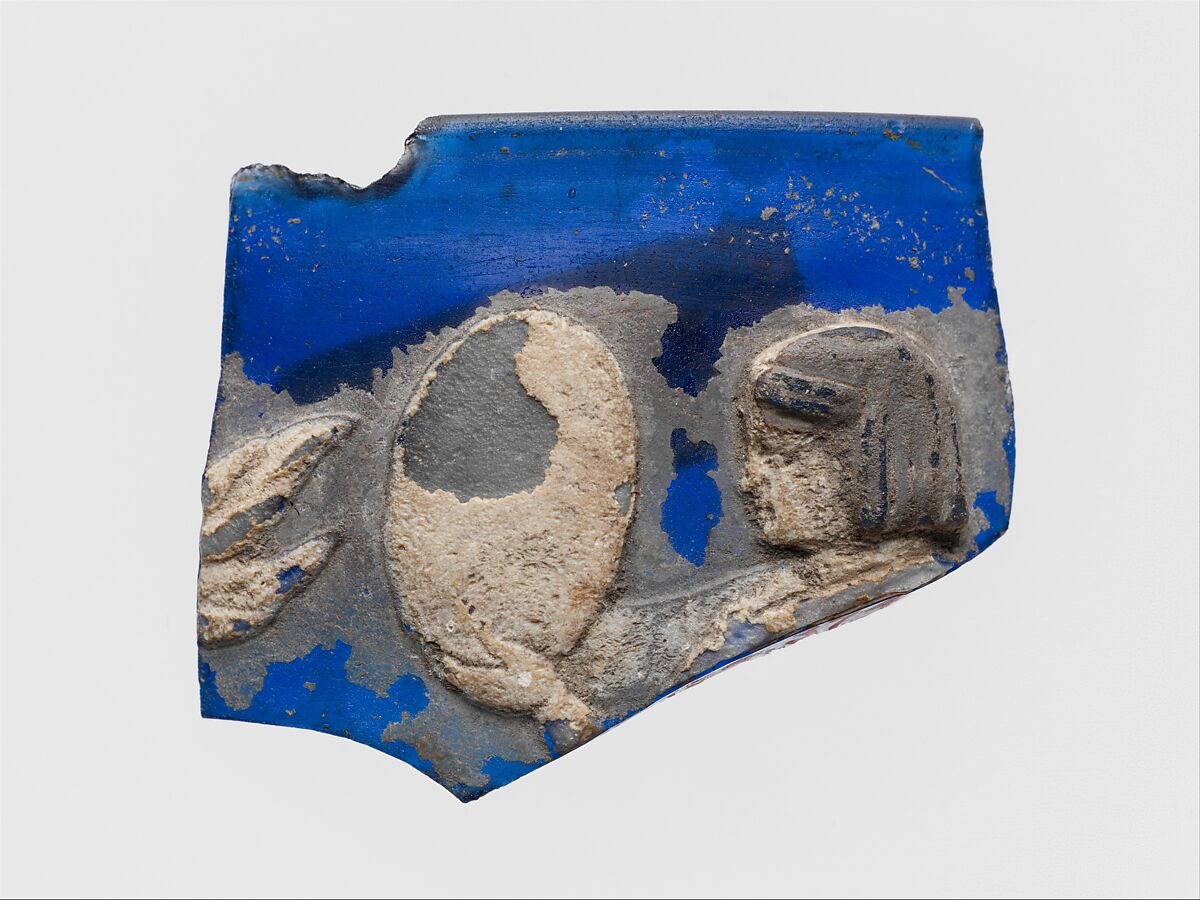 Glass cameo cup fragment, Glass, Roman 