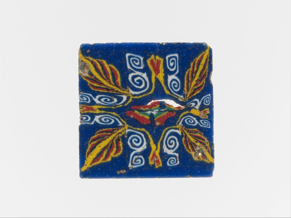 Glass mosaic inlay, Glass, Egyptian, Ptolemaic or Roman