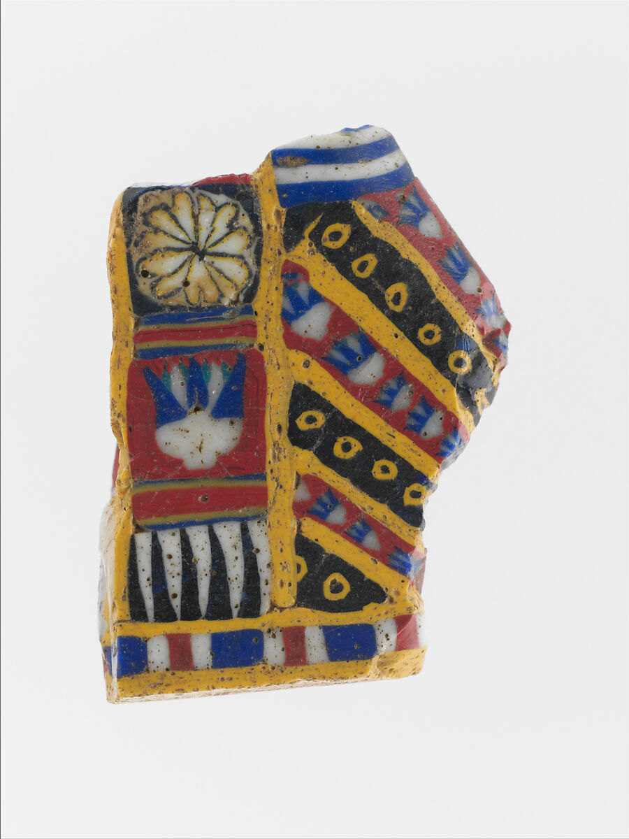 Glass mosaic relief fragment, Glass, Egyptian, Ptolemaic 