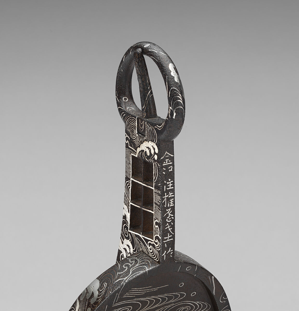 Stirrups (<i>Abumi</i>), Ujiyoshi (Japanese, active 18th century), Iron, silver, Japanese