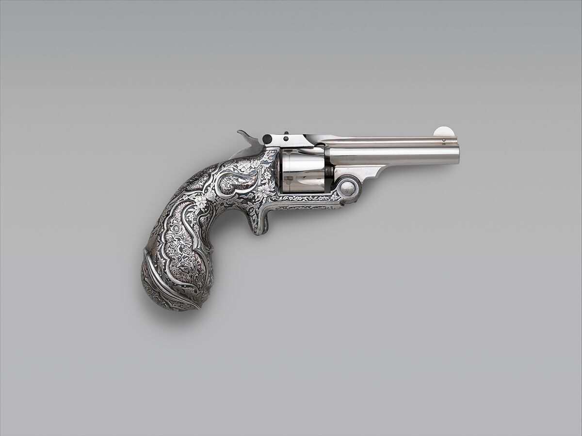 Smith and Wesson .32 Caliber Single-Action Revolver, serial no. 17156, Smith &amp; Wesson (American, established 1852), Steel, silver, copper-platinum-iron alloy, nickel, American, Springfield, Massachusetts and New York 