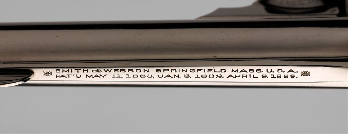 Smith and Wesson .32 Caliber Single-Action Revolver, serial no. 17156, Smith &amp; Wesson (American, established 1852), Steel, silver, copper-platinum-iron alloy, nickel, American, Springfield, Massachusetts and New York