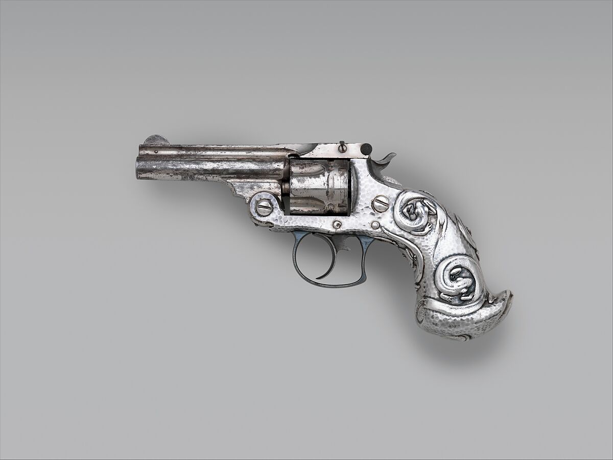 Smith and Wesson .38 Caliber Double-Action Revolver, serial no. 70002, Smith &amp; Wesson (American, established 1852), Steel, nickel, silver, American, Springfield, Massachusetts and New York