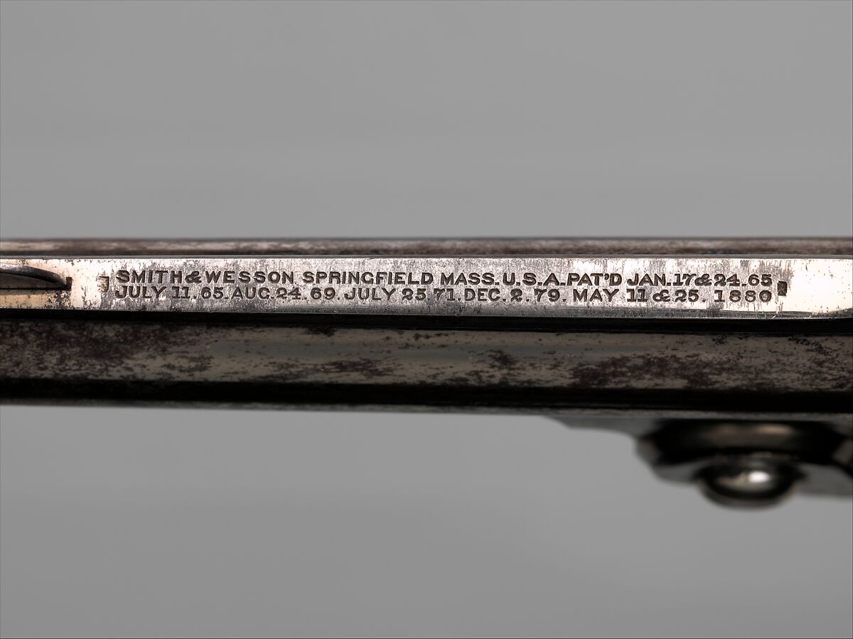 Smith and Wesson .38 Caliber Double-Action Revolver, serial no. 70002, Smith &amp; Wesson (American, established 1852), Steel, nickel, silver, American, Springfield, Massachusetts and New York