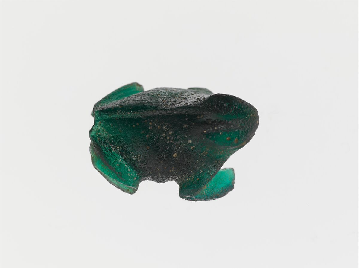 Glass pendant in the form of a frog, Glass, Greek, possibly Egyptian 