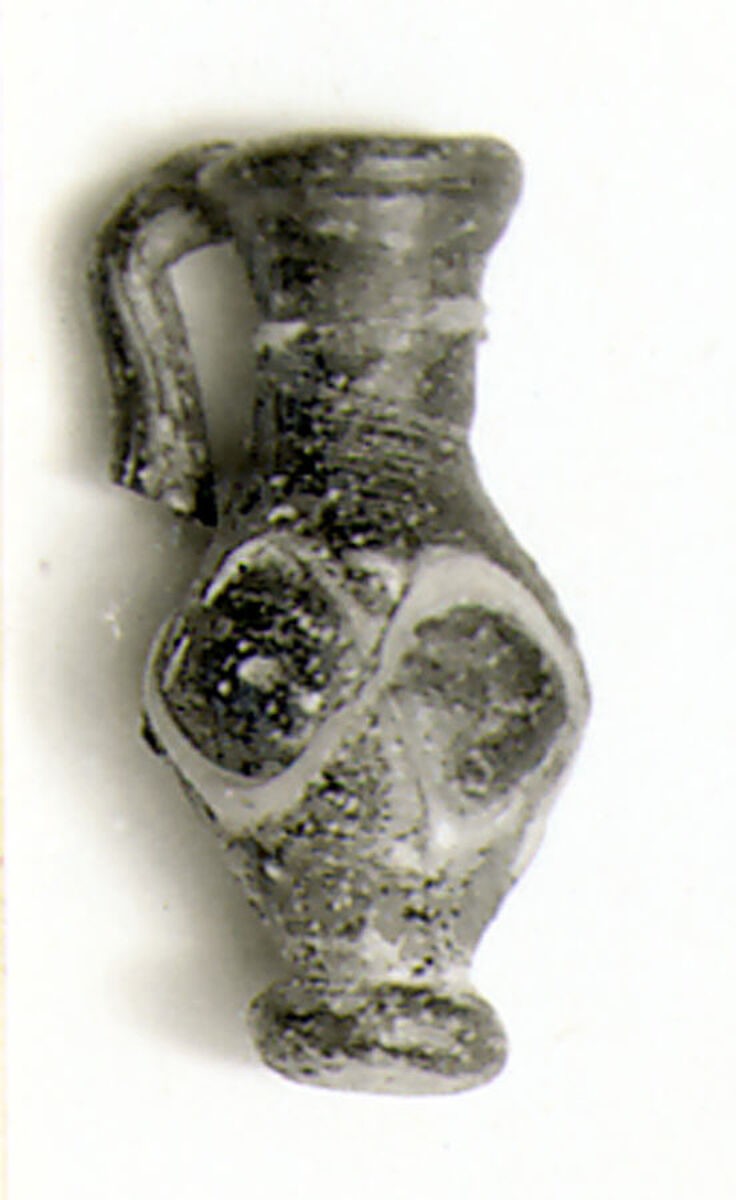 Glass pendant in the form of a jug, Glass, Roman