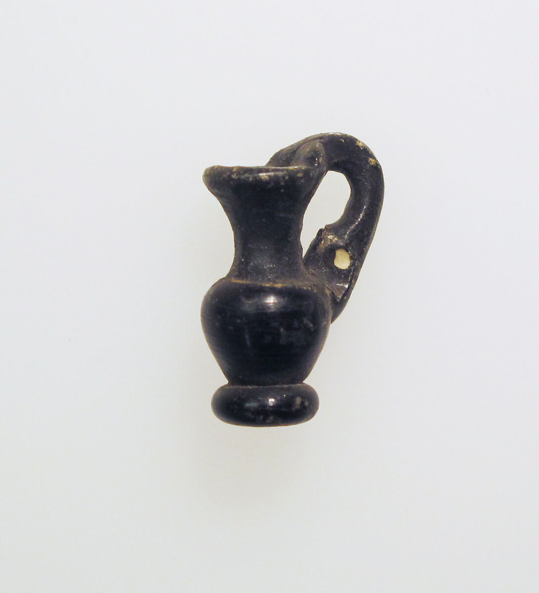 Glass pendant in the form of a jug, Glass, Roman 