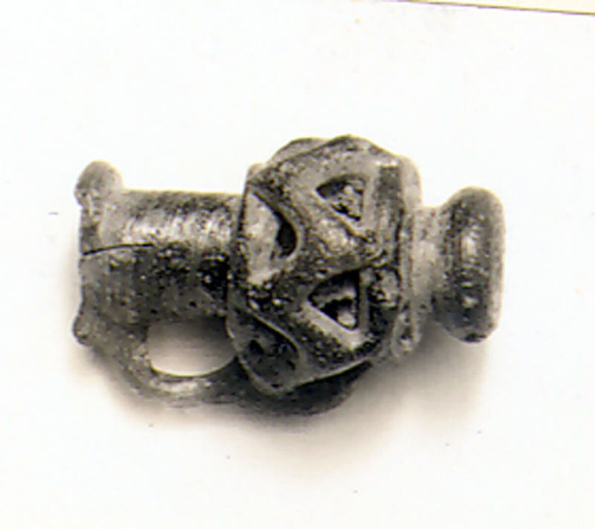 Glass pendant in the form of a vase, Glass, Roman