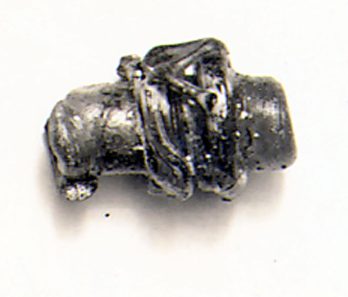 Glass pendant in the form of a vase, Glass, Roman