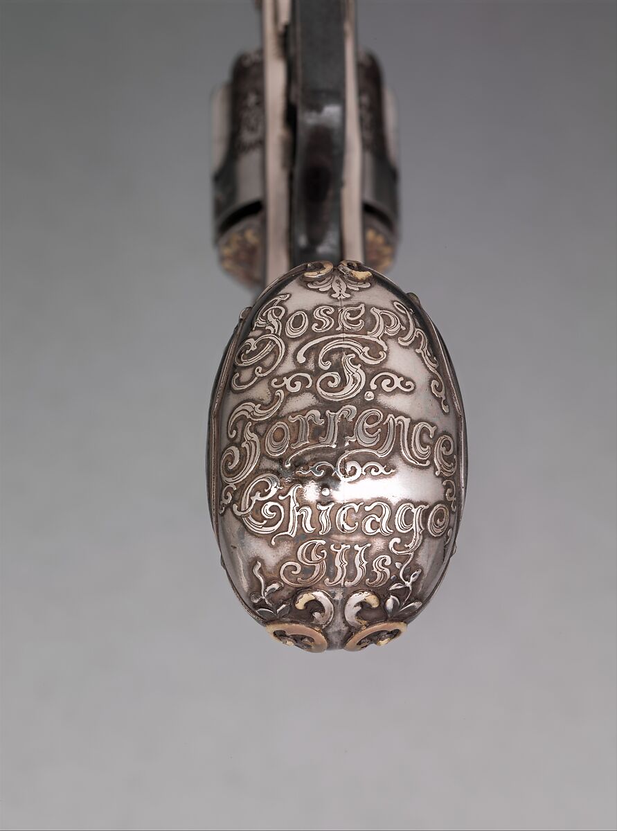 Smith and Wesson .38 Caliber Safety Third Model Double-Action Revolver, serial no. 83097, with Case, Smith &amp; Wesson (American, established 1852), Steel, silver, enamel, nickel, wood, leather, copper alloy, gold, American, Springfield, Massachusetts and New York