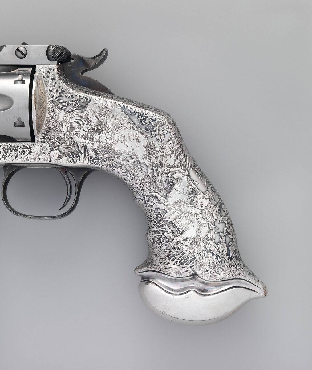 Smith and Wesson .44 New Model No. 3 Single-Action Revolver, serial no. 25120, Smith &amp; Wesson (American, established 1852), Steel, silver, nickel, American, Springfield, Massachusetts and New York