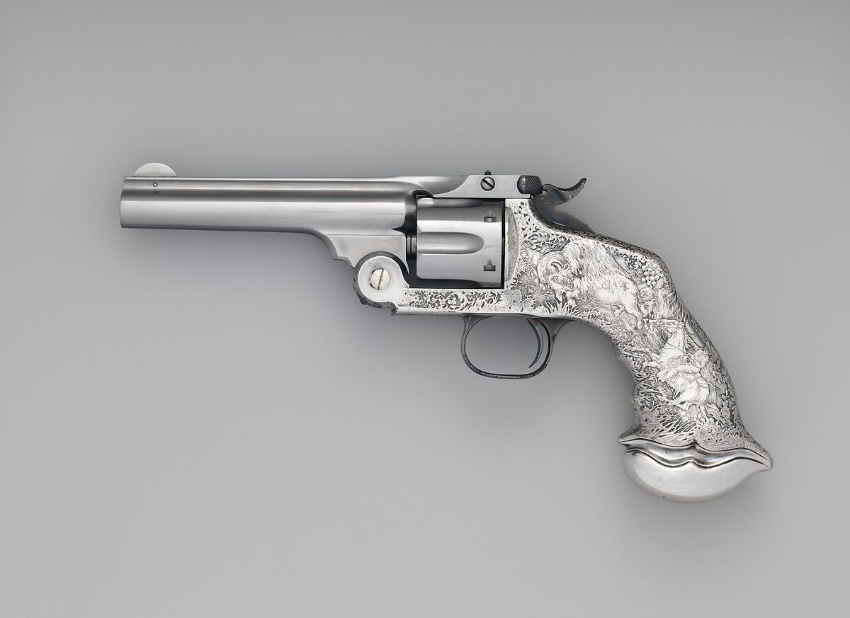Smith and Wesson .44 New Model No. 3 Single-Action Revolver, serial no. 25120, Smith &amp; Wesson (American, established 1852), Steel, silver, nickel, American, Springfield, Massachusetts and New York