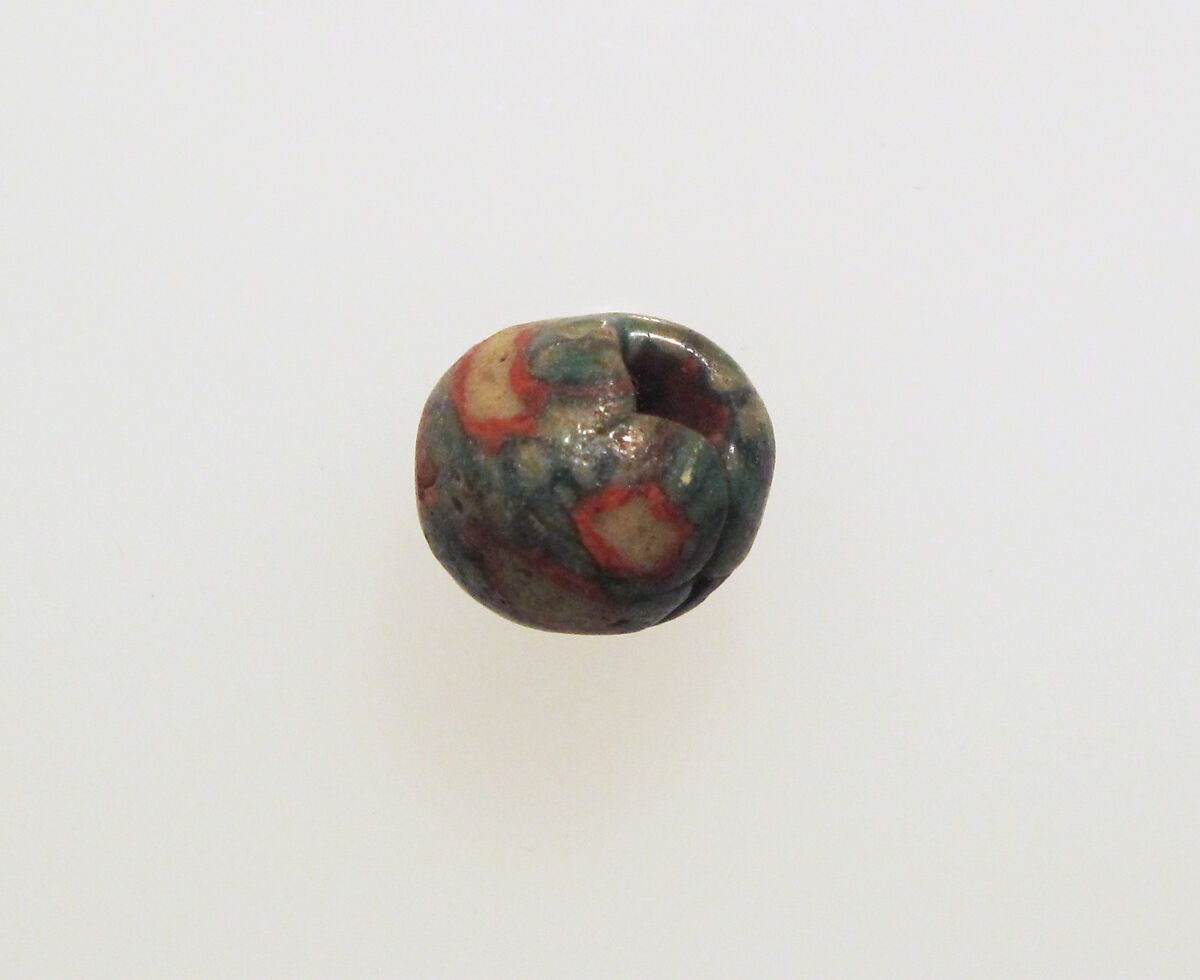 Glass mosaic bead, Glass, Roman, Egyptian 