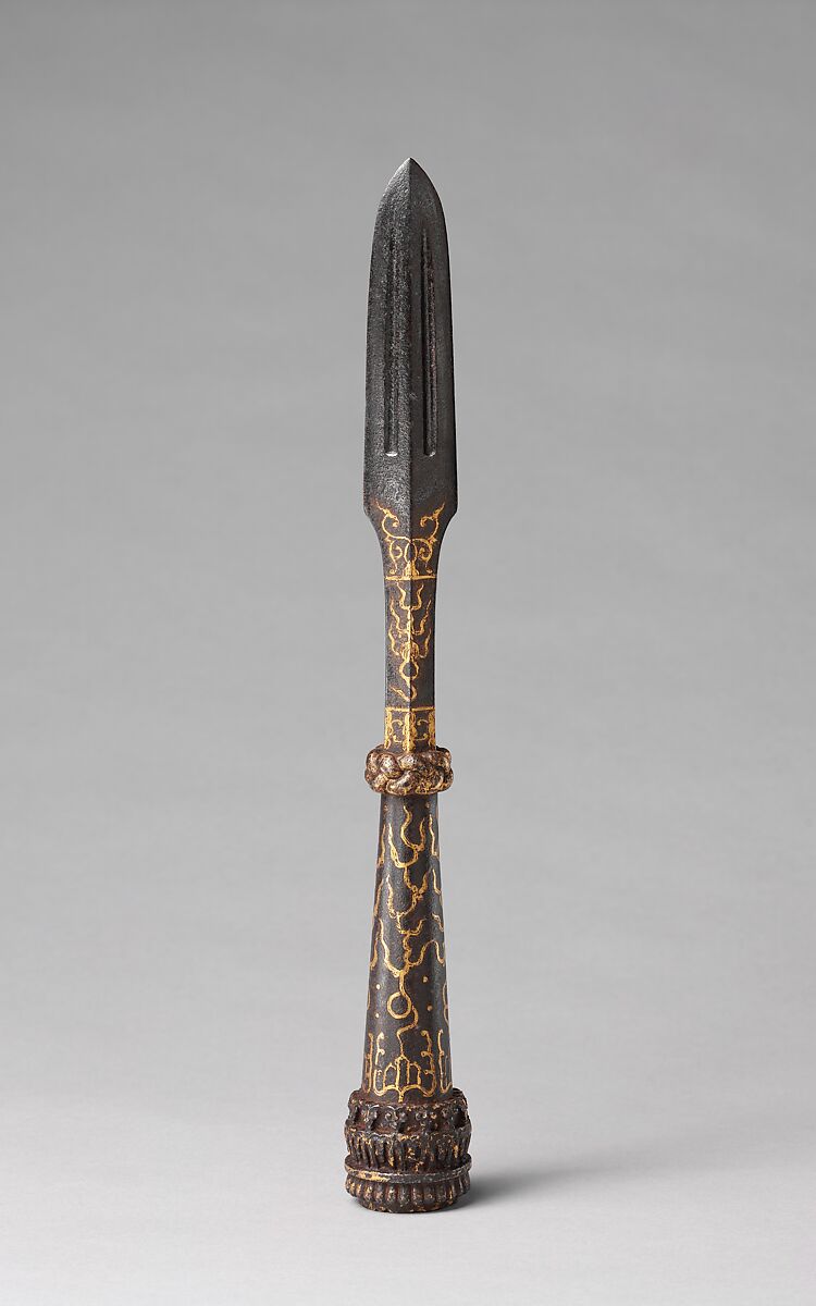 Spearhead (明/清   矛頭), Steel, gold, Chinese 