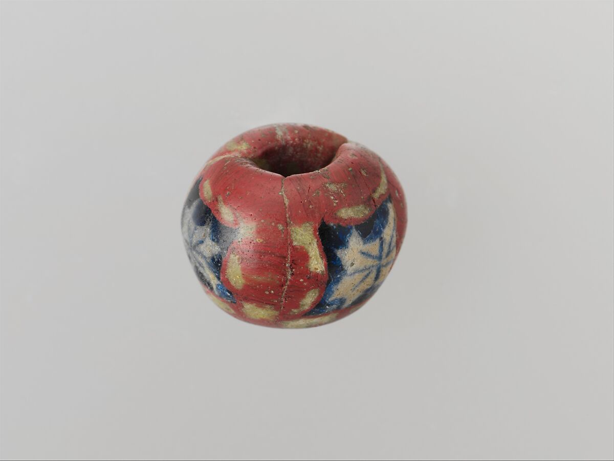 Glass mosaic bead, Glass, Roman, Egyptian 