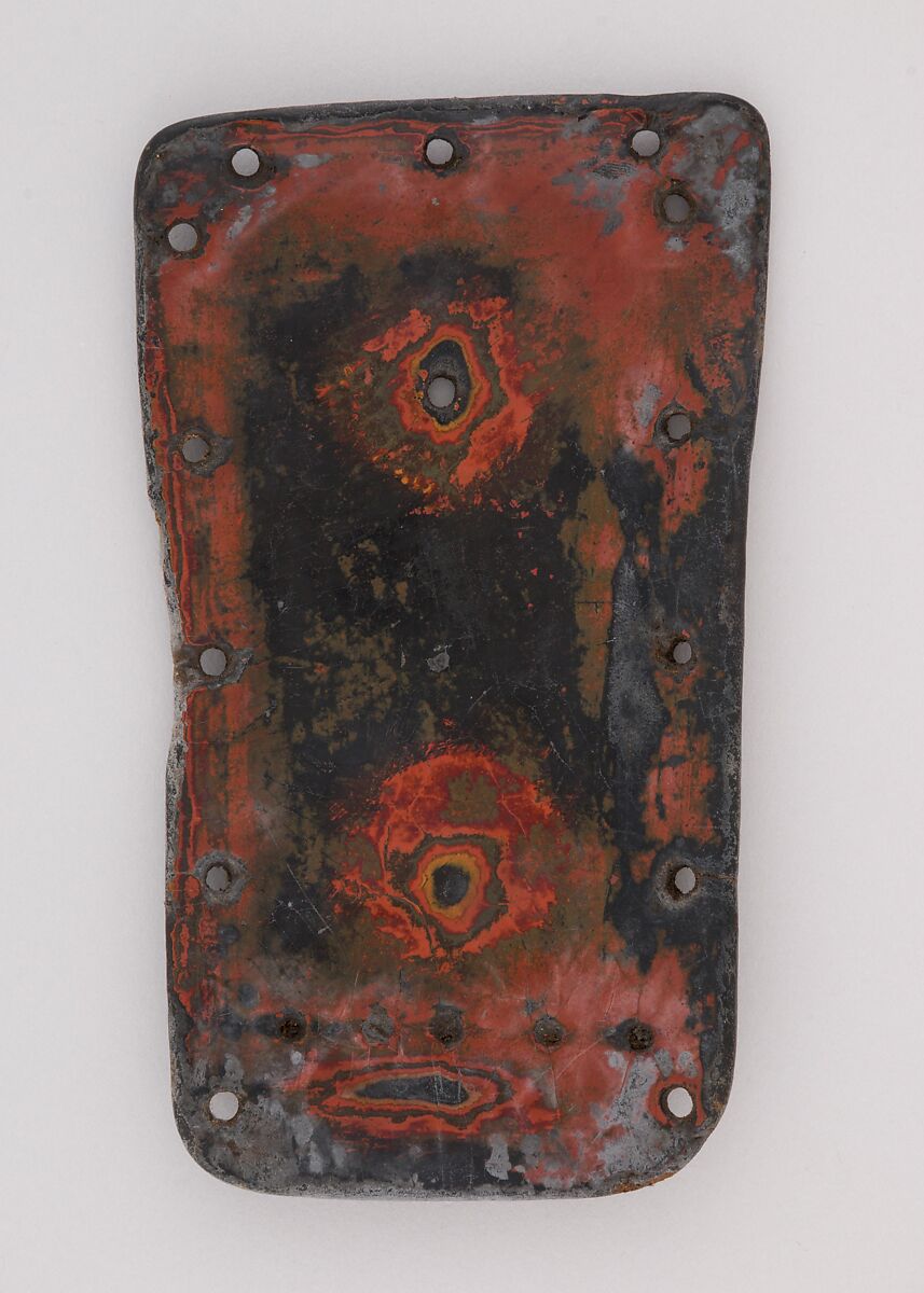 Element from a Lacquered Leather Cuirass, Lacquer, leather, Yi or Nuosu, China (Yunnan or Sichuan)