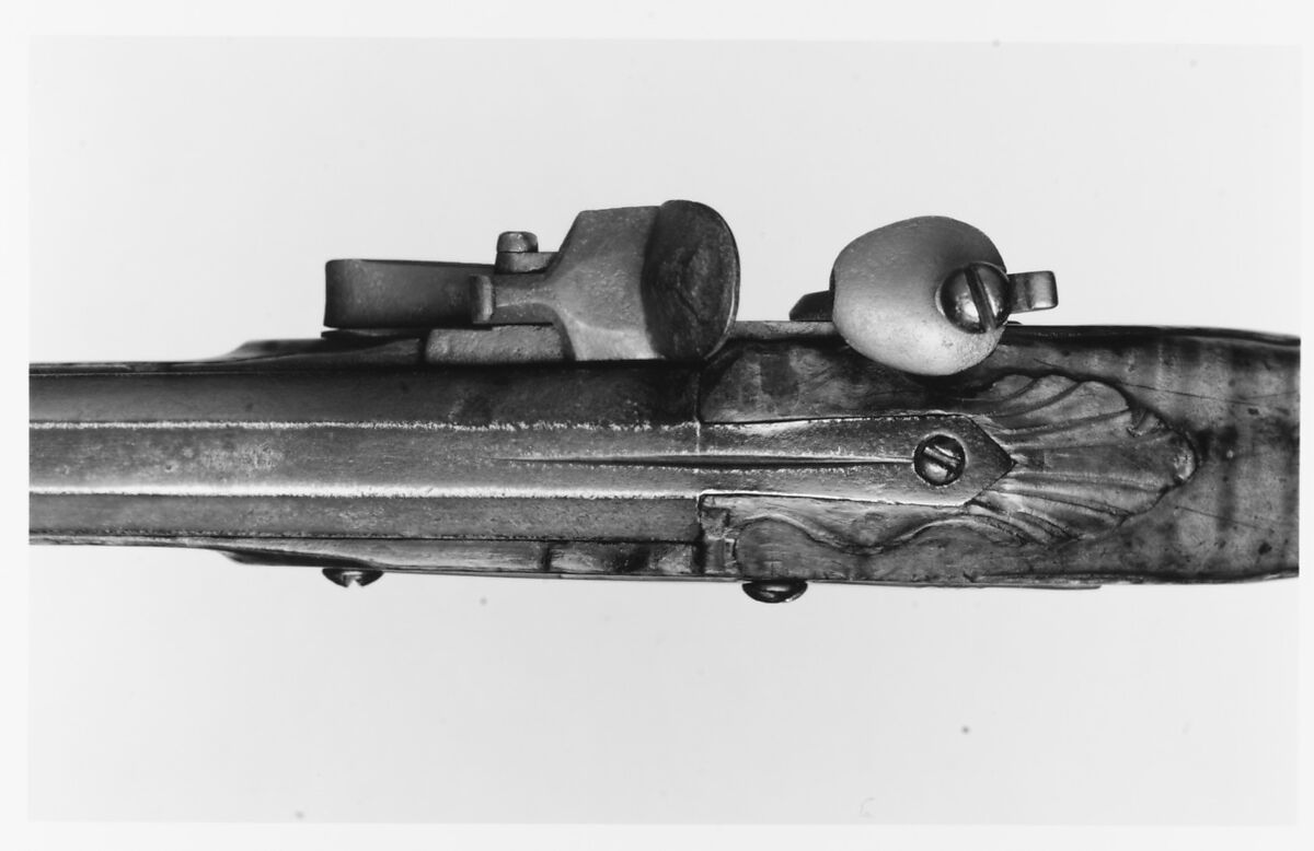 Flintlock Gun, Steel, brass, wood (tiger maple), American; lock, French
