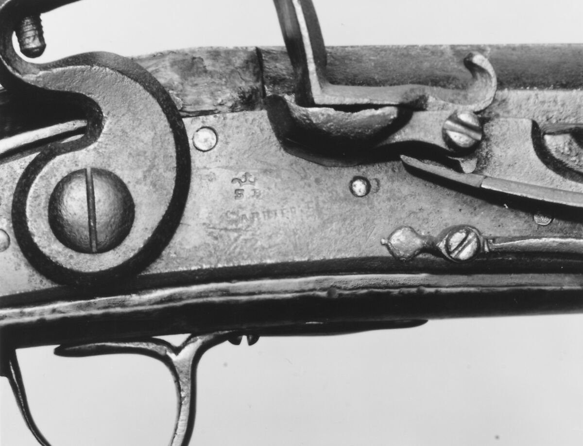 Flintlock Gun, Steel, brass, wood (tiger maple), American; lock, French