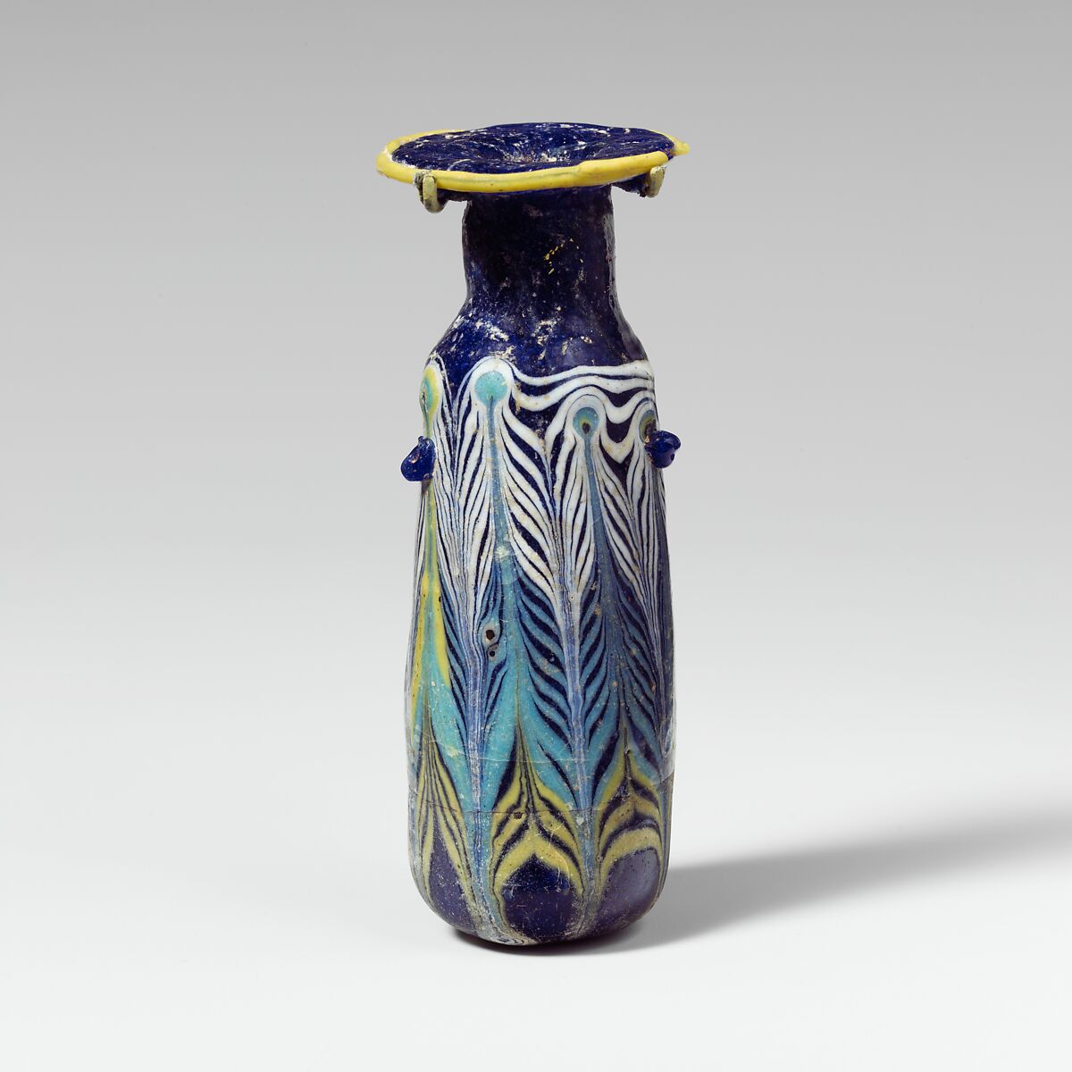 Glass alabastron (perfume bottle), Glass, Eastern Mediterranean or Italian 