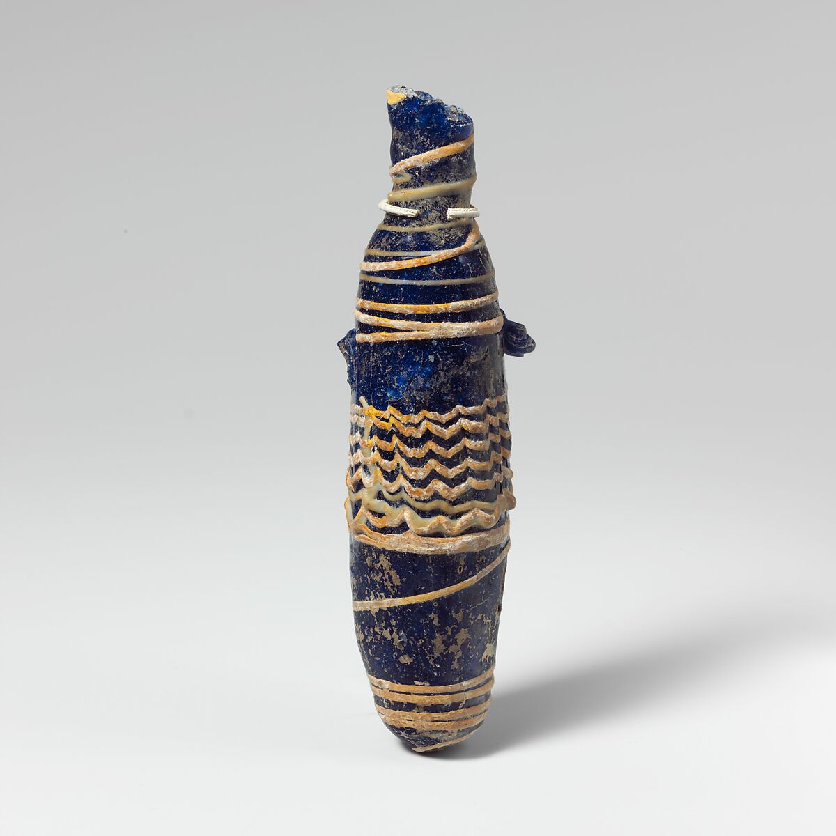 Glass alabastron (perfume bottle), Glass, Greek, Eastern Mediterranean 