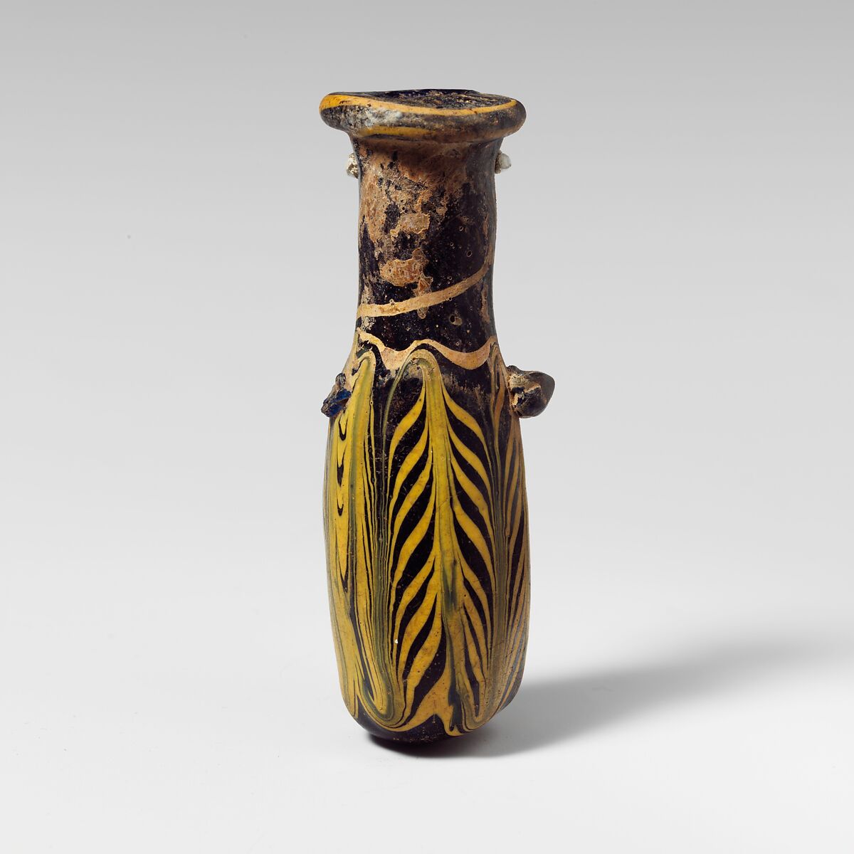 Glass alabastron (perfume bottle), Glass, Greek, Eastern Mediterranean 