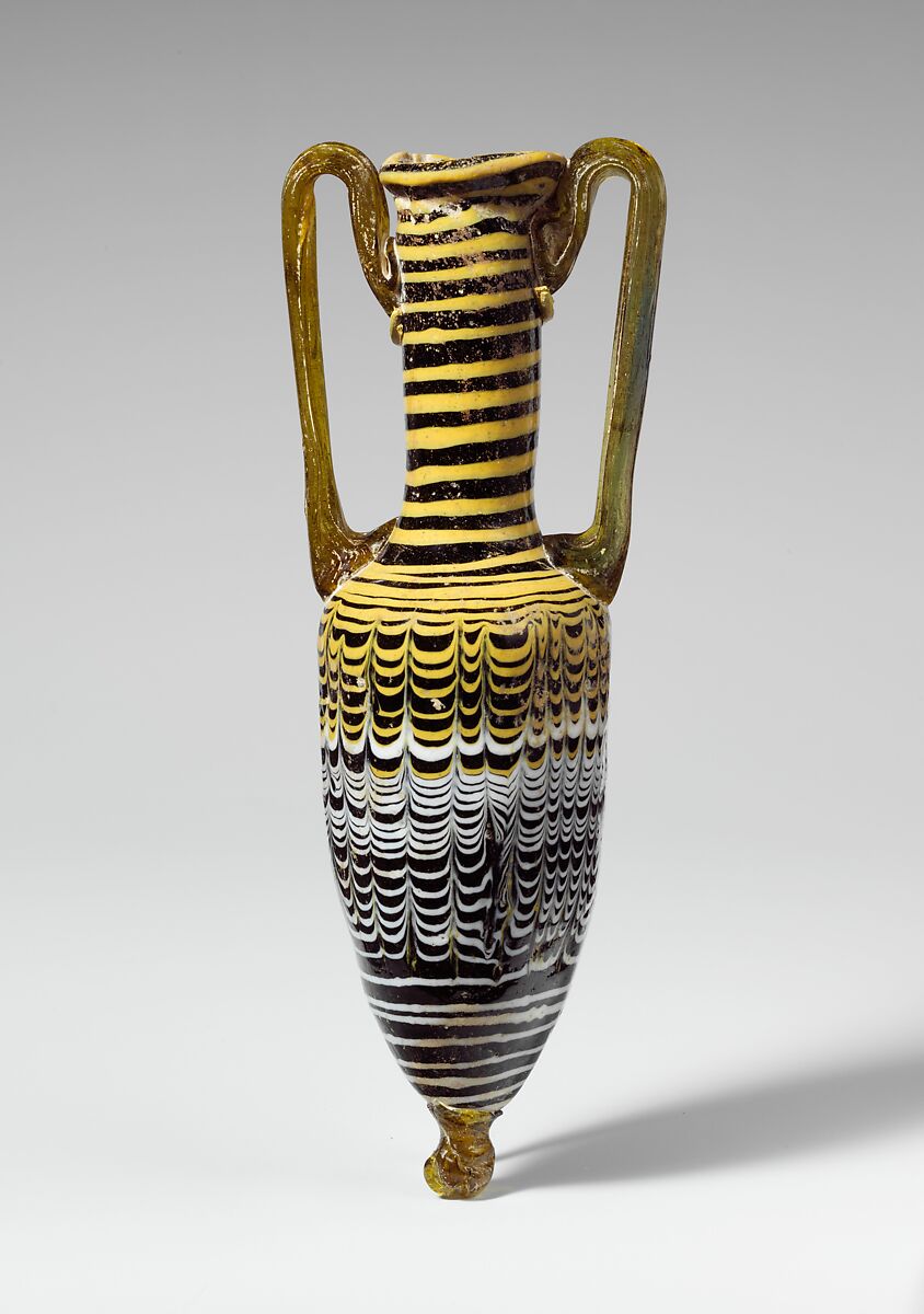 Glass amphoriskos (perfume bottle), Glass, Greek 