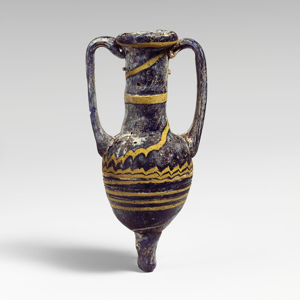 Glass amphoriskos (perfume bottle), Glass, Greek, Eastern Mediterranean 