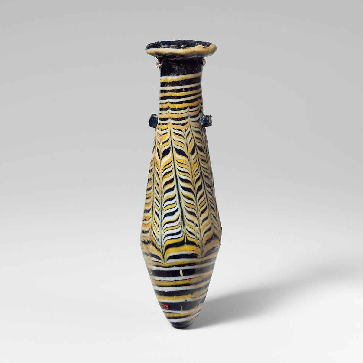 Glass alabastron (perfume bottle), Glass, Greek, Eastern Mediterranean 