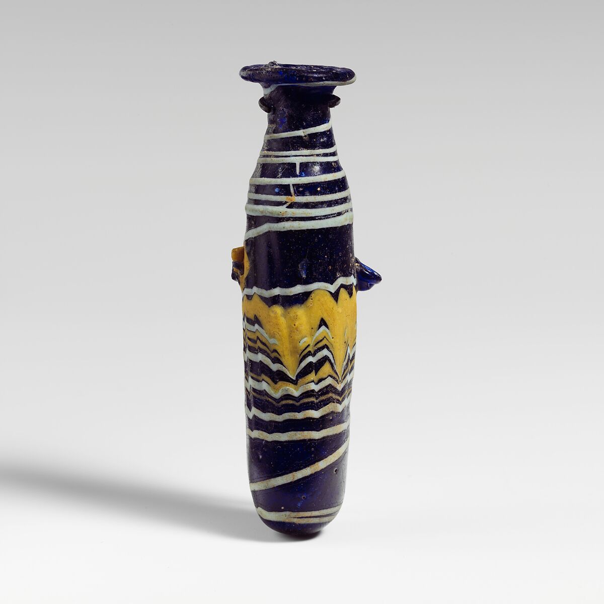 Glass alabastron (perfume bottle), Glass, Greek, Eastern Mediterranean 
