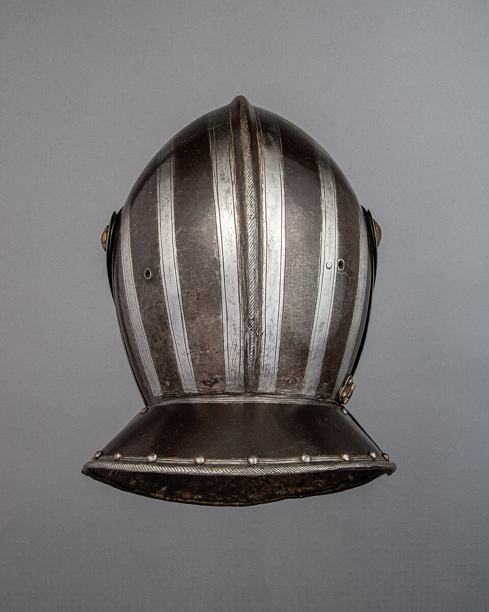 Cuirassier Armor, Steel, gold, leather, textile, Italian, Milan or Brescia