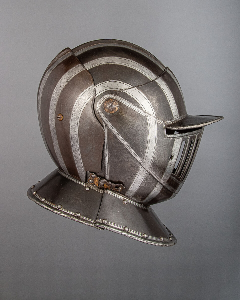 Cuirassier Armor, Steel, gold, leather, textile, Italian, Milan or Brescia