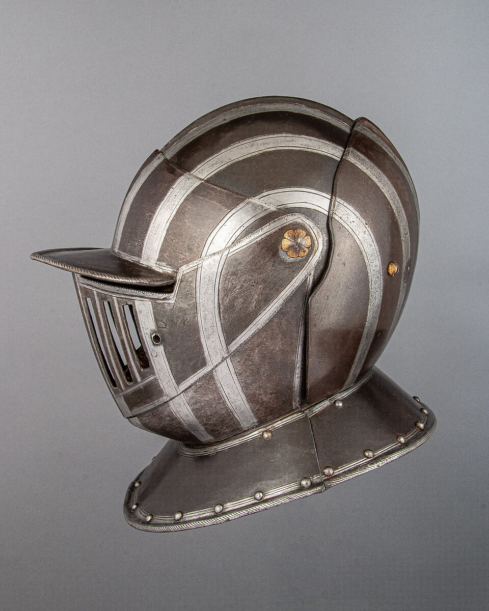 Cuirassier Armor, Steel, gold, leather, textile, Italian, Milan or Brescia