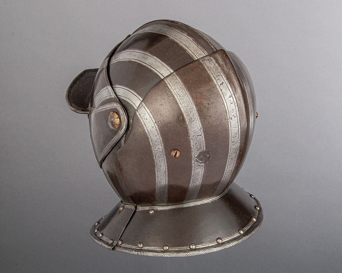 Cuirassier Armor, Steel, gold, leather, textile, Italian, Milan or Brescia