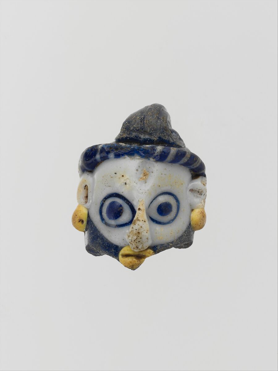 Glass head pendant, Glass, Phoenician or Carthaginian 